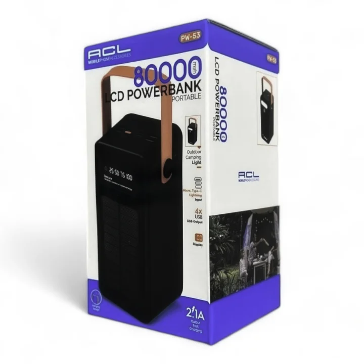 Powerbank ACL PW53 80000mAh solarny z latarką stacja ładowania podróże