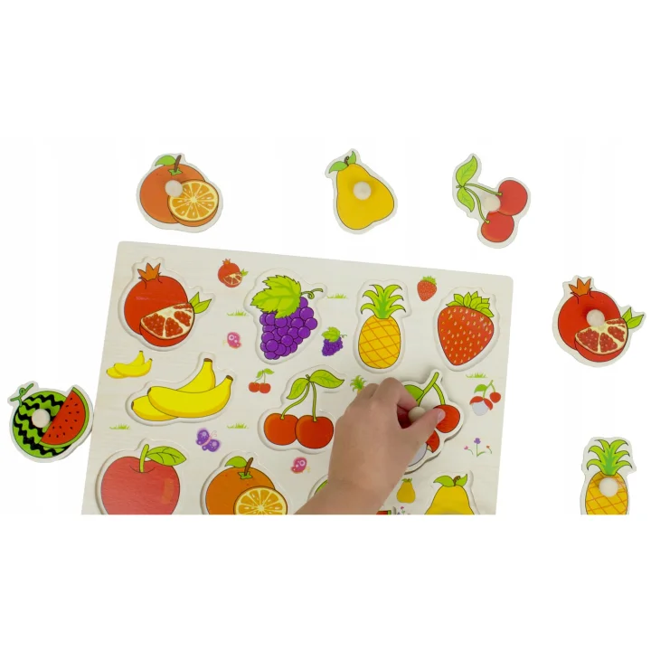 UKŁADANKA EDUKACYJNA DREWNIANE PUZZLE OWOCE