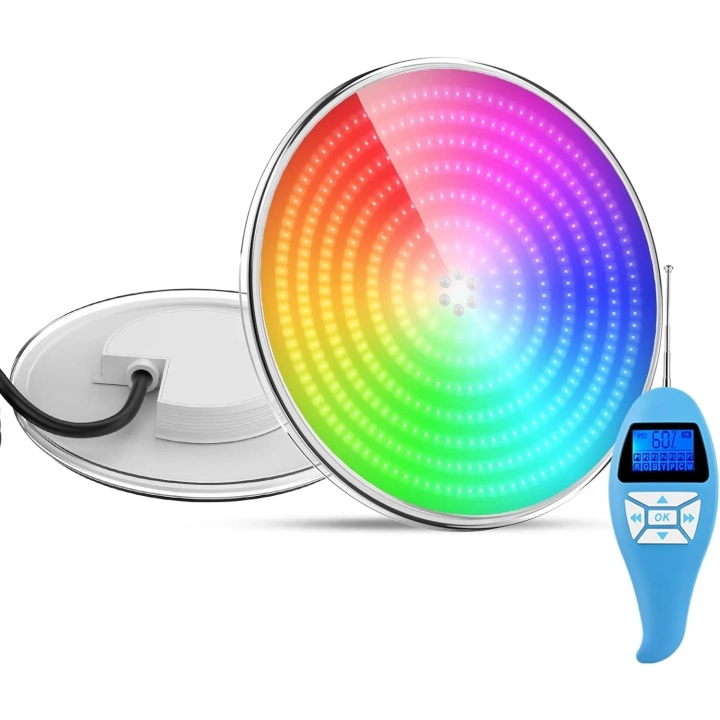 Reflektor basenowy LED LyLmLe PAR56 35 W RGB IP68 pilot 12 V AC POWYSTAWOWY