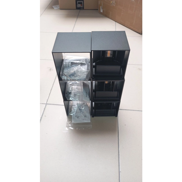 Zestaw 8 lamp K-Bright GW-A310 LED 12W IP65 3000K, czarne NIE ZESTAW