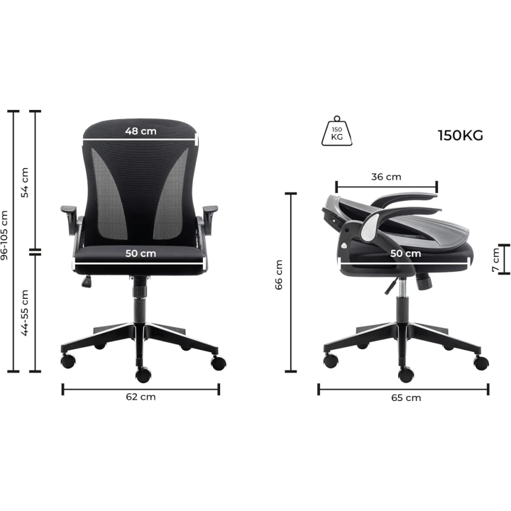 UŻYWANE Krzesło biurowe ergonomiczne Tervo S regulowane do pracy czarne