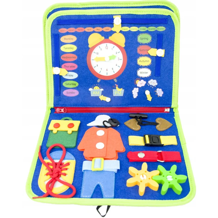LT520 TABLICA MANIPULACYJNA DINOZAUR MONTESSORI KSIĄŻKA 3D SENSORYCZNA