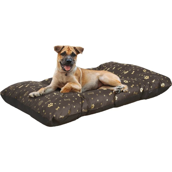 Legowisko dla psa poduszka PRESTIGE 120x80 cm wodoodporna kości złote
