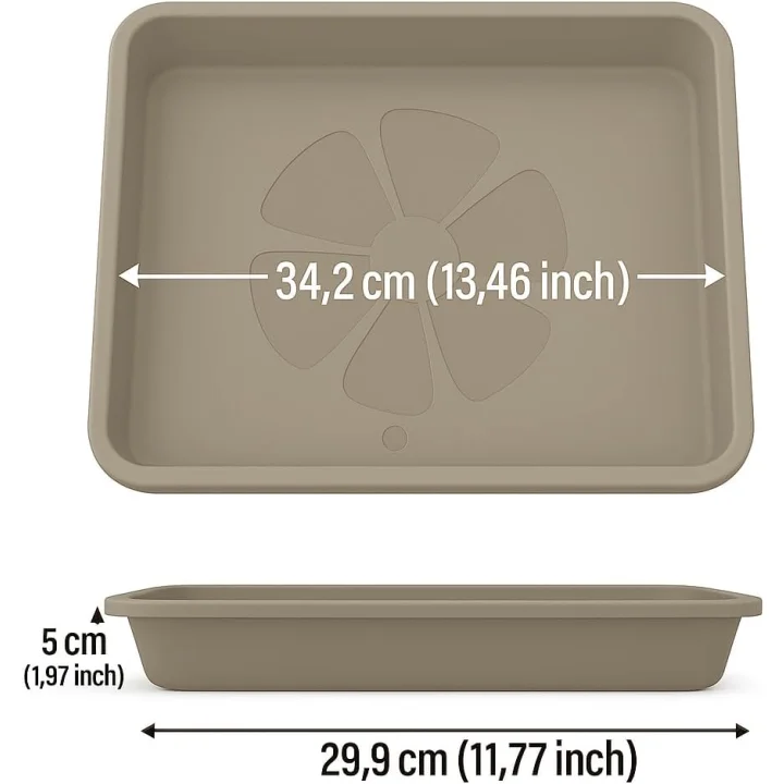 Podstawka pod doniczkę kwadratowa 34 cm zestaw 5 szt. do domu i ogrodu szara