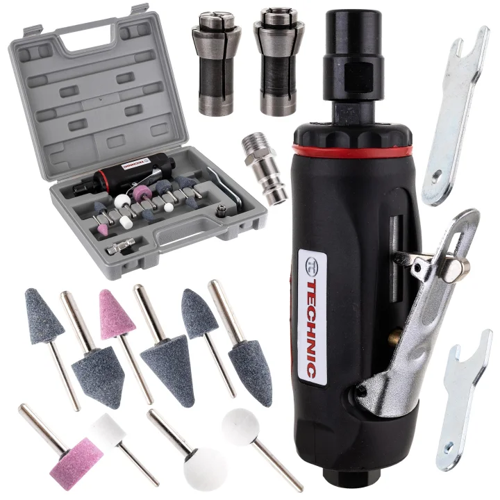 Szlifierka Pneumatyczna Trzpieniowa Prosta DIAX 3mm 6mm Kamienie Zestaw